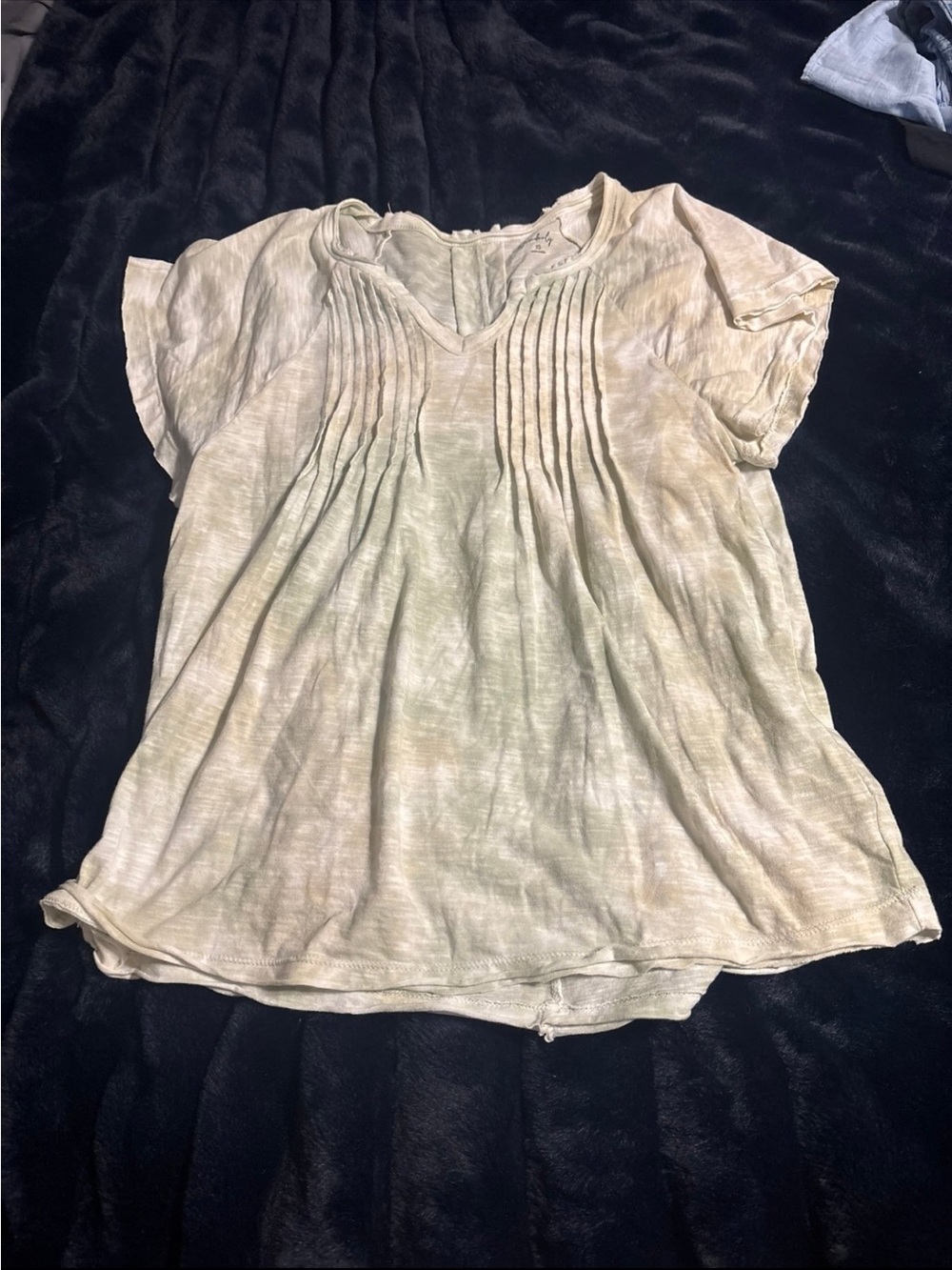 Wonderly Cream Pintuck V-Neck Blouse